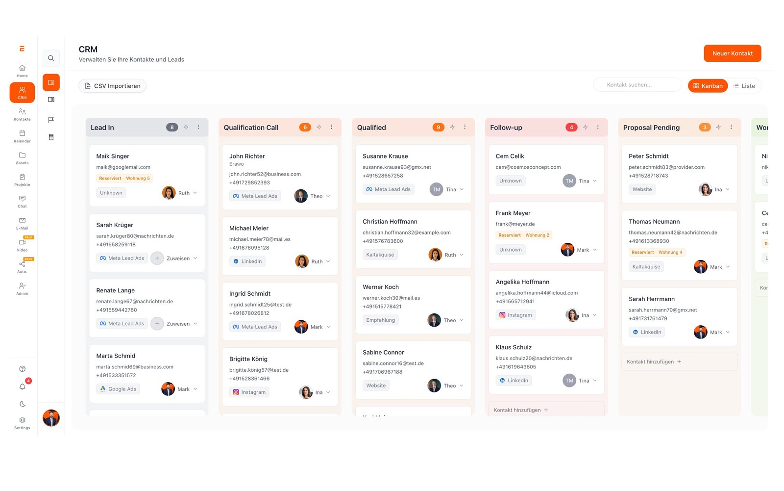 CRM Vertriebs Dashboard